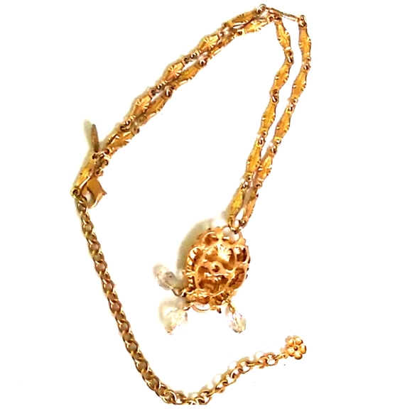 HTF KIRKS FOLLY Mythical Lion Necklace Aurora Borealis Crystal Dangles VINTAGE - Picture 13 of 16